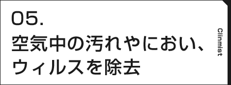 04.空気中の汚れやにおい、ウィルスを除去